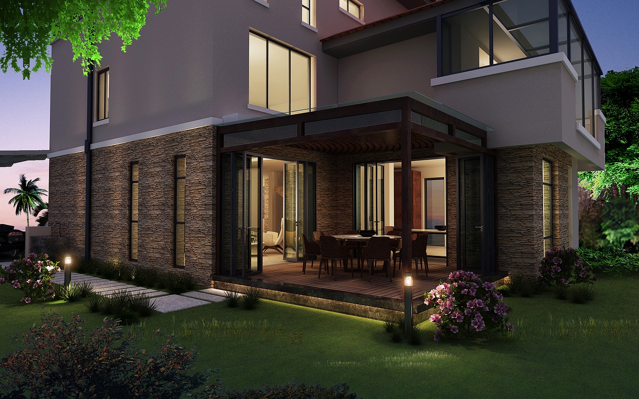 villa, exterior, 3dmax, night view, design, villa, villa, villa, villa, villa